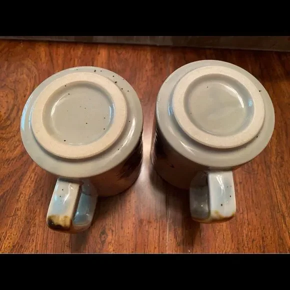 2x Vintage Boho Fall CERAMIC COFFEE MUGS - Picture 2 of 4